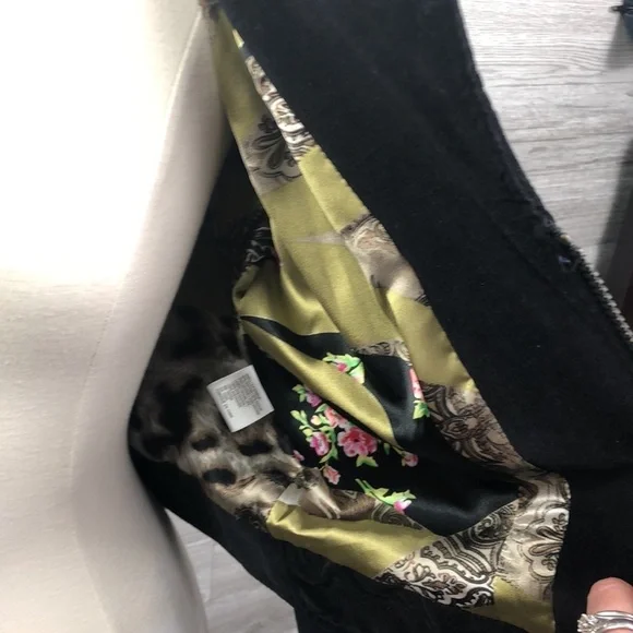 One Girl Who Velvet Black Moto Jacket - Picture 6 of 9